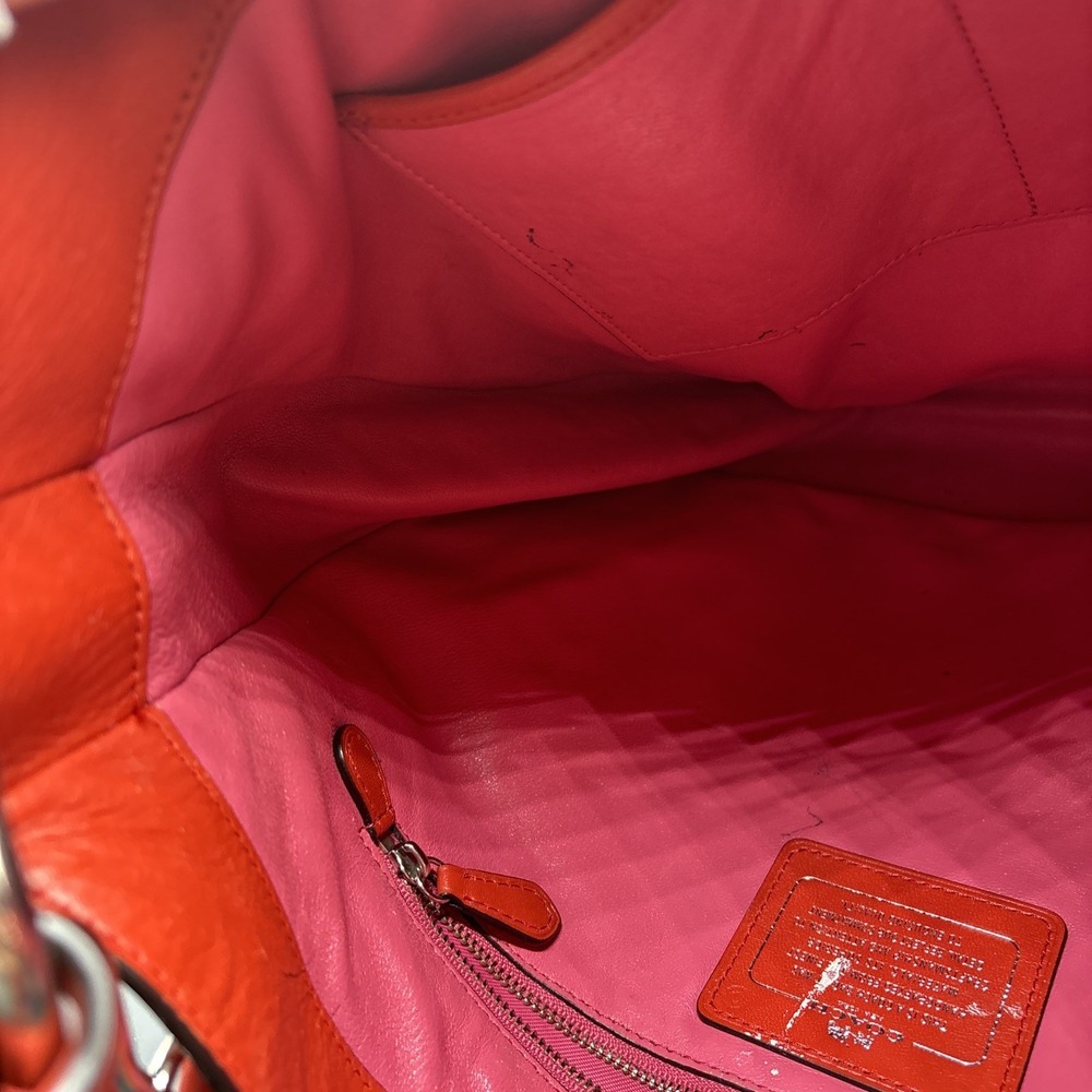 Coach Nomad Hobo Bag Purse Glove tanned Leather Red Crossbody Bag - Picture 14 of 16